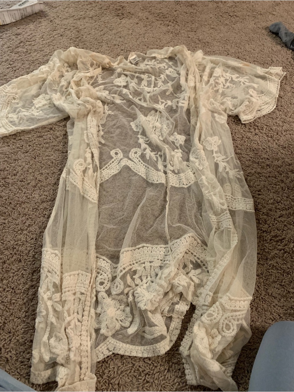 Lace Cottagecore Coverup Cardigan Ivory Cream